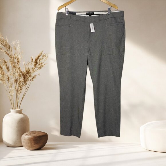 Banana Republic Sloan Pants Black White Check NWT Size 18 Career Stretch - Picture 1 of 16